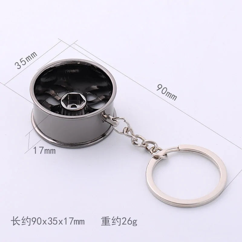 Metal Car Rim Keychain